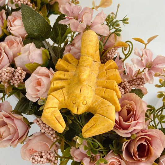 Yellow Jade Scorpion Mineral Specimen Crystal Carving Scorpion Carving Crystal Sculpture Reiki Healing
