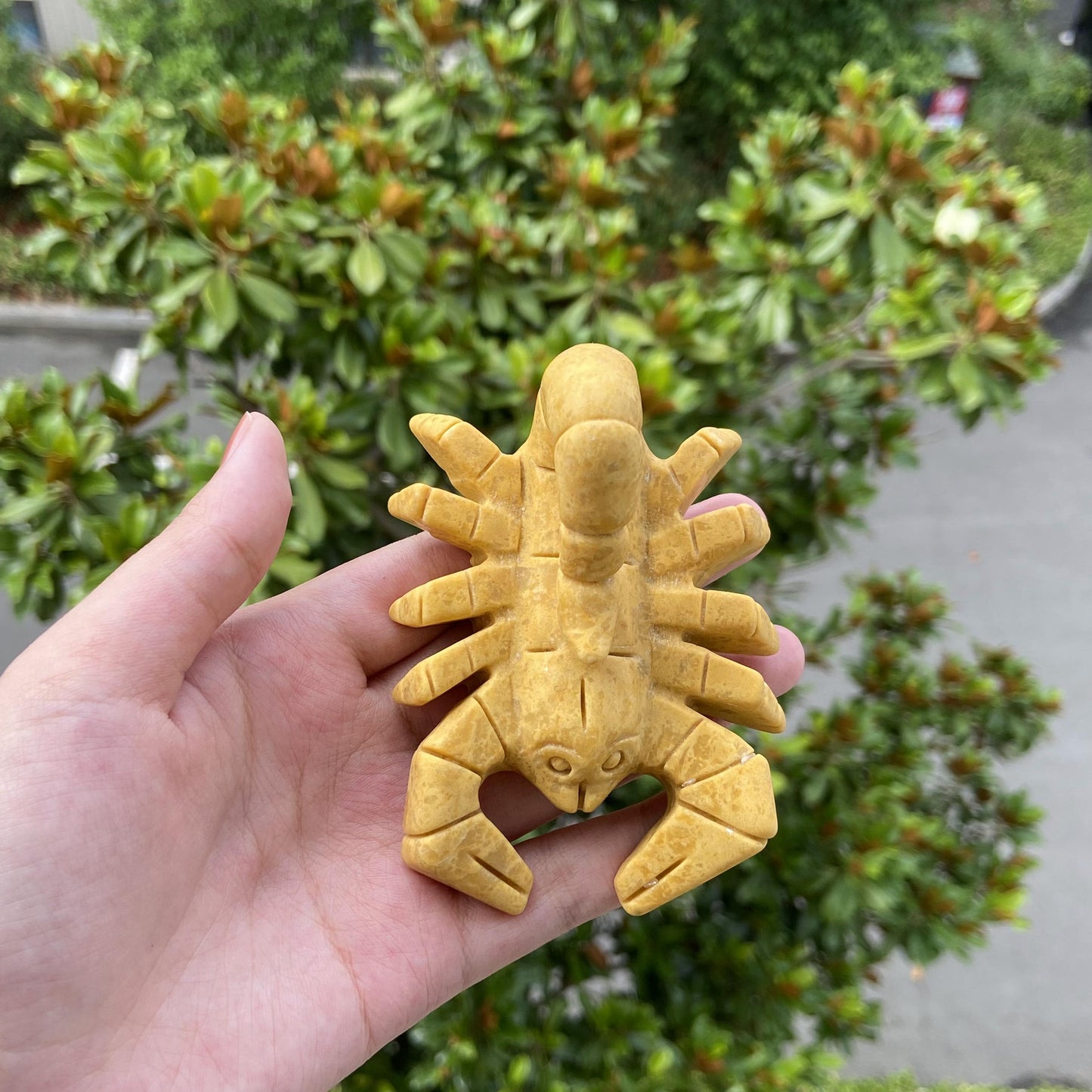 Yellow Jade Scorpion Mineral Specimen Crystal Carving Scorpion Carving Crystal Sculpture Reiki Healing