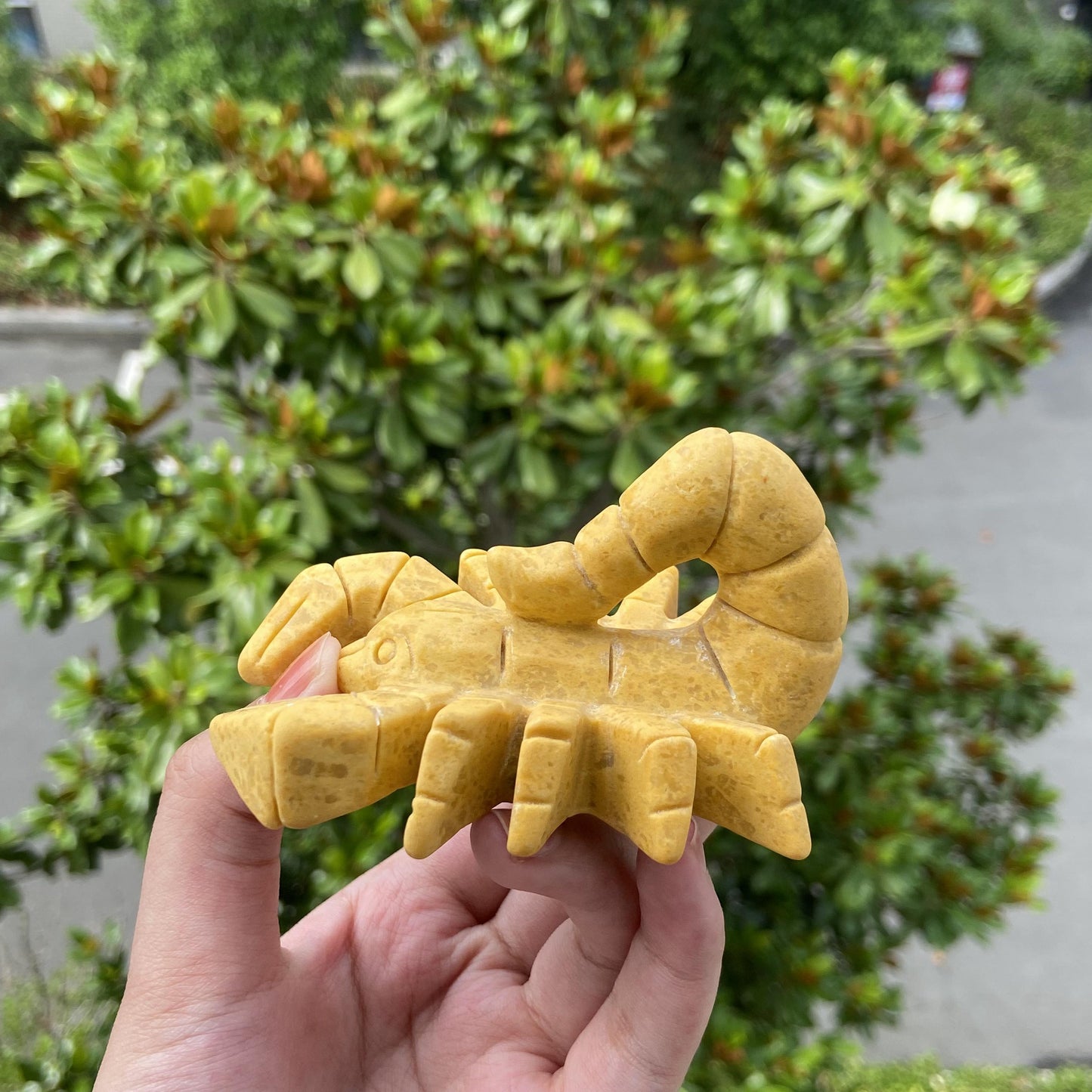 Yellow Jade Scorpion Mineral Specimen Crystal Carving Scorpion Carving Crystal Sculpture Reiki Healing
