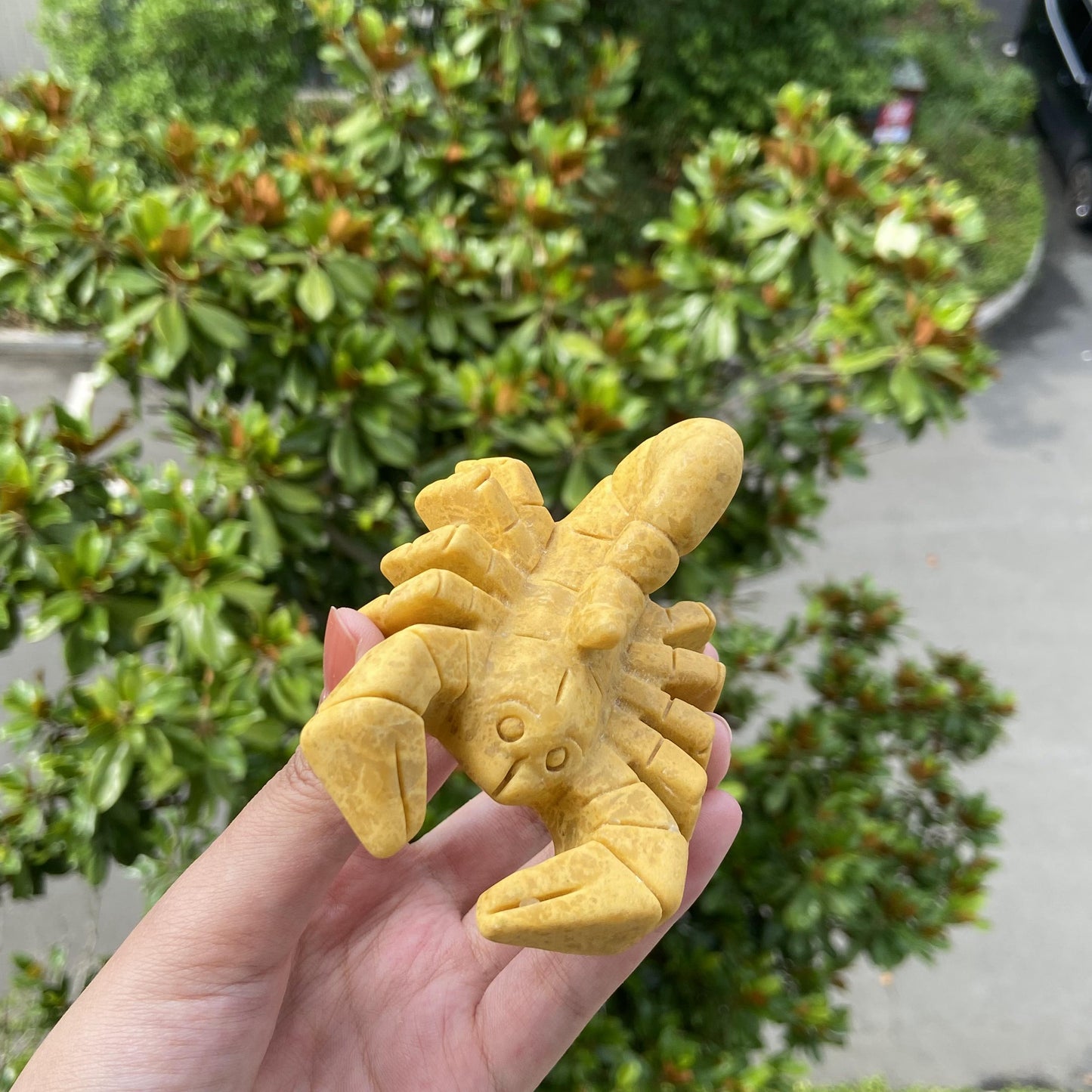 Yellow Jade Scorpion Mineral Specimen Crystal Carving Scorpion Carving Crystal Sculpture Reiki Healing