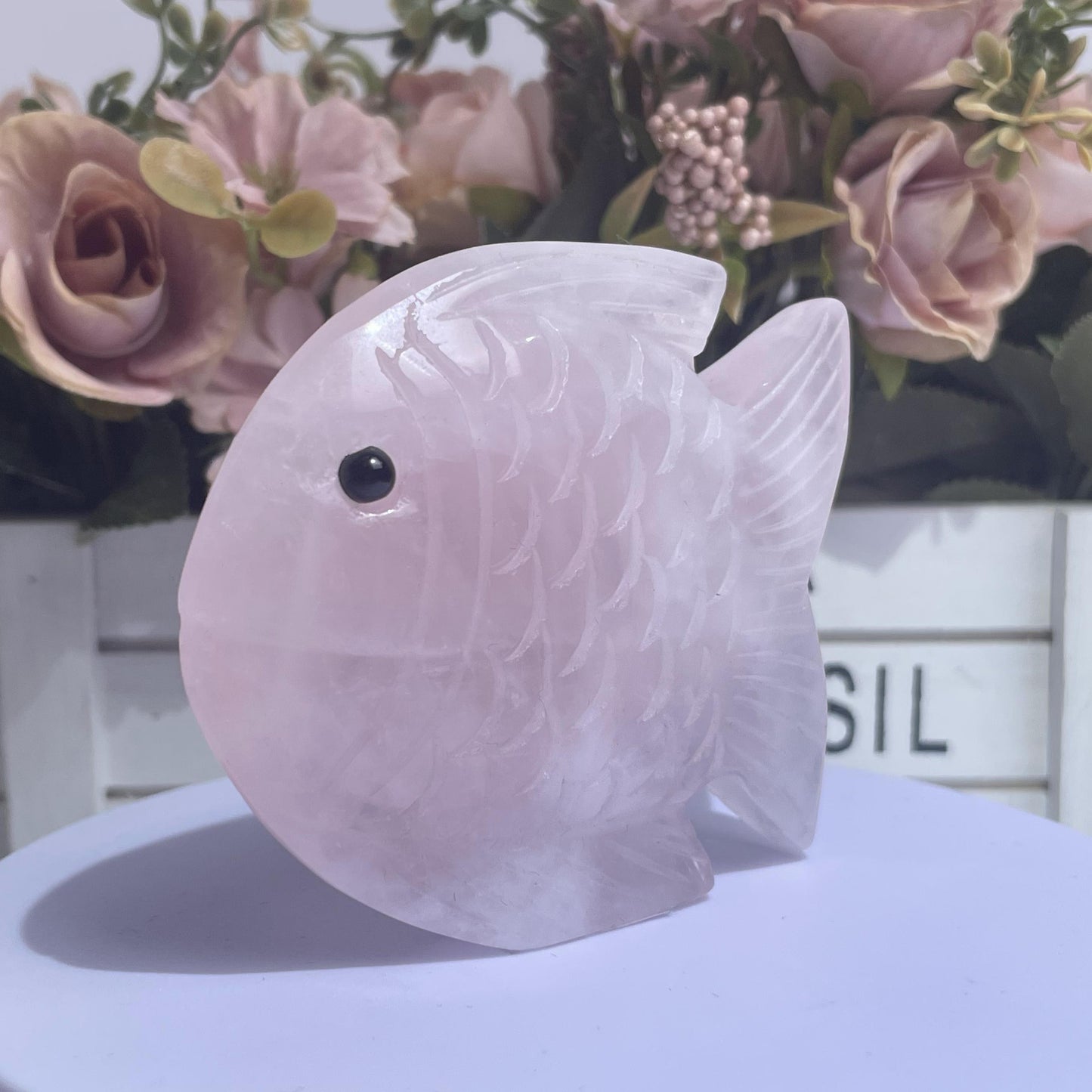 Rose quartz fish