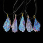 Electroplated Tourmaline Feather Pendant