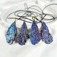Electroplated Tourmaline Feather Pendant