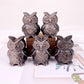 Silvery Obsidian Owl Carving