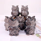 Silvery Obsidian Owl Carving