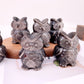 Silvery Obsidian Owl Carving