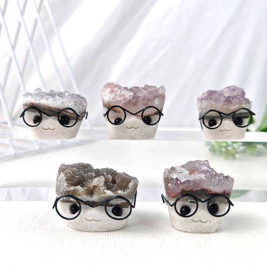 Amethyst Crystal Cluster Hedgehog Handmade Craft