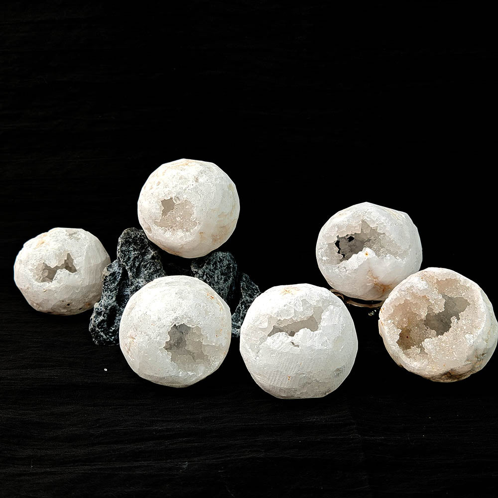 Clear Quartz Geode Ball Druzy Agate