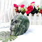 Green Zebra Jasper Skull Carving