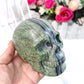 Green Zebra Jasper Skull Carving