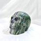 Green Zebra Jasper Skull Carving