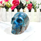 Blue Apatite Skull Carving