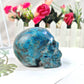Blue Apatite Skull Carving