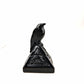 Obsidian Pyramid Crow Carving