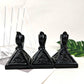 Obsidian Pyramid Crow Carving