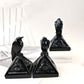 Obsidian Pyramid Crow Carving
