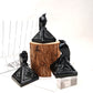 Obsidian Pyramid Crow Carving