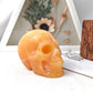 Yellow Calcite Skull Carving