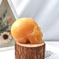Yellow Calcite Skull Carving