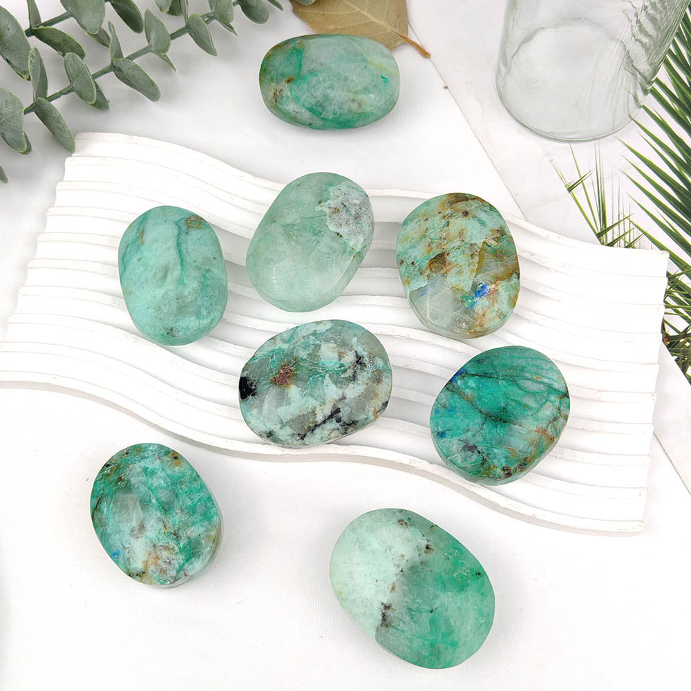 Chrysocolla With Azurite Palm Stone-1KG