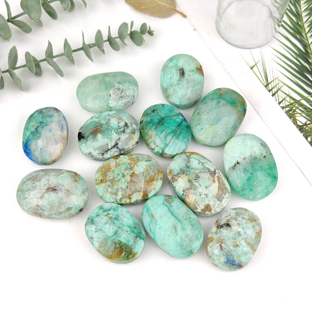Chrysocolla With Azurite Palm Stone-1KG