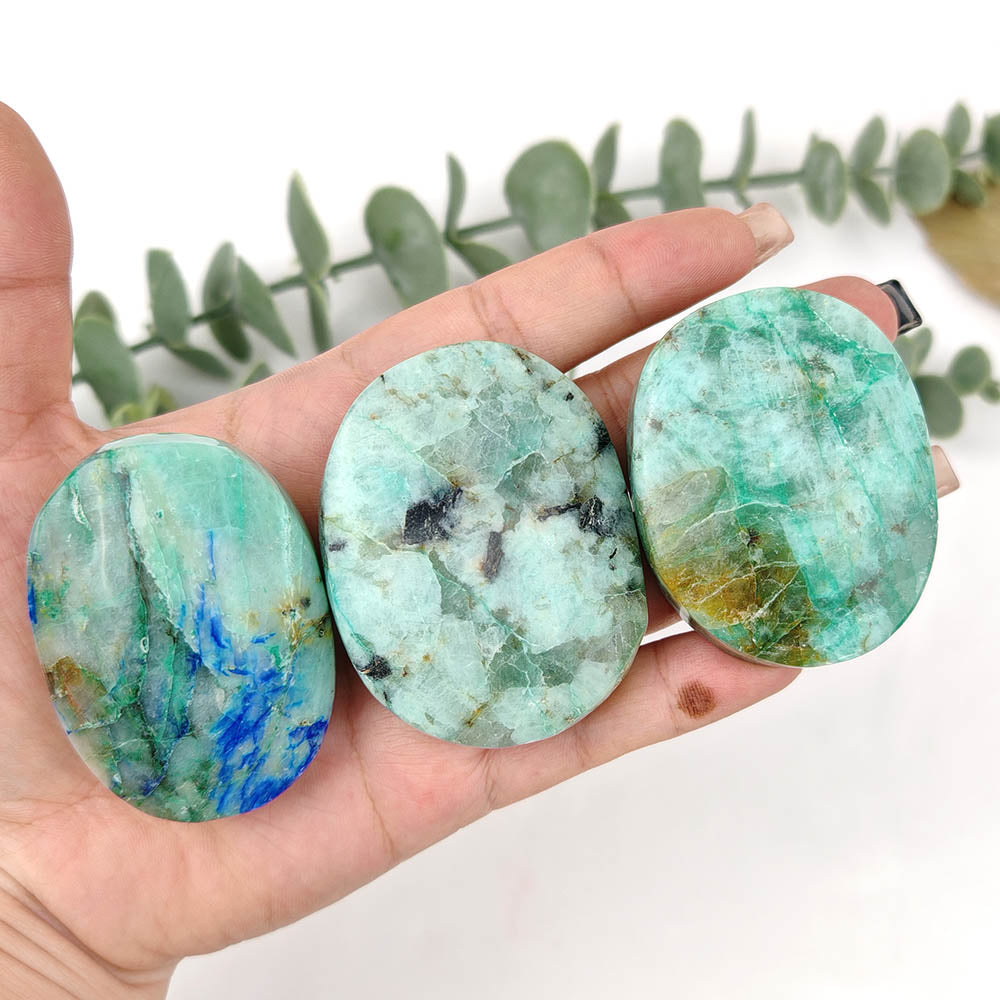 Chrysocolla With Azurite Palm Stone-1KG