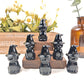 Obsidian Wizard Hat Cat Carving