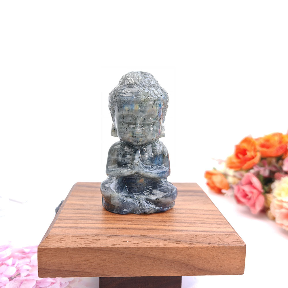 Labradorite Buddha Crystal Carving
