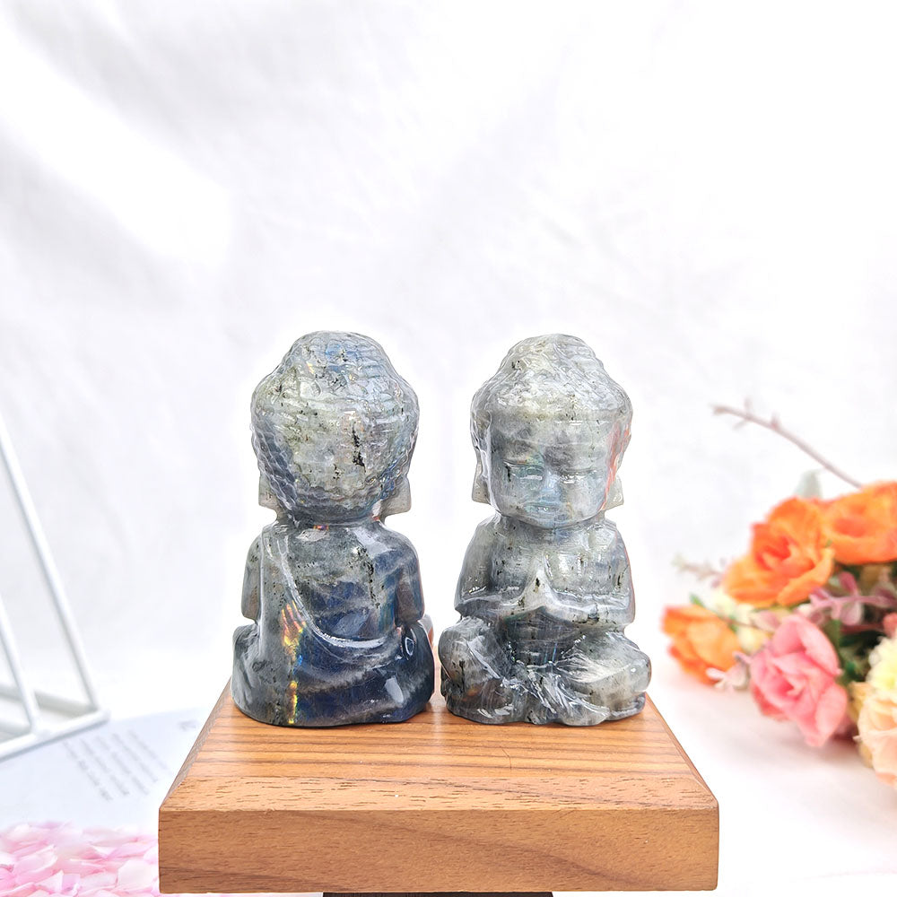 Labradorite Buddha Crystal Carving