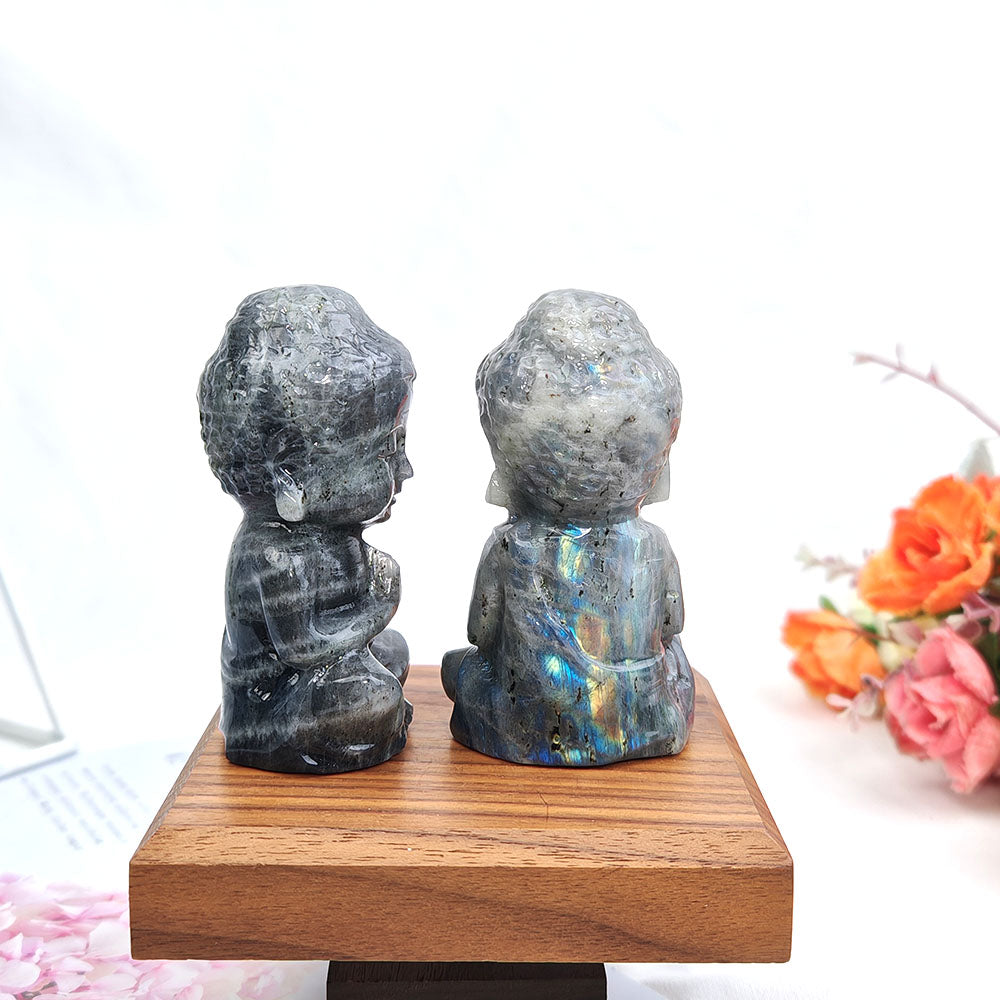 Labradorite Buddha Crystal Carving