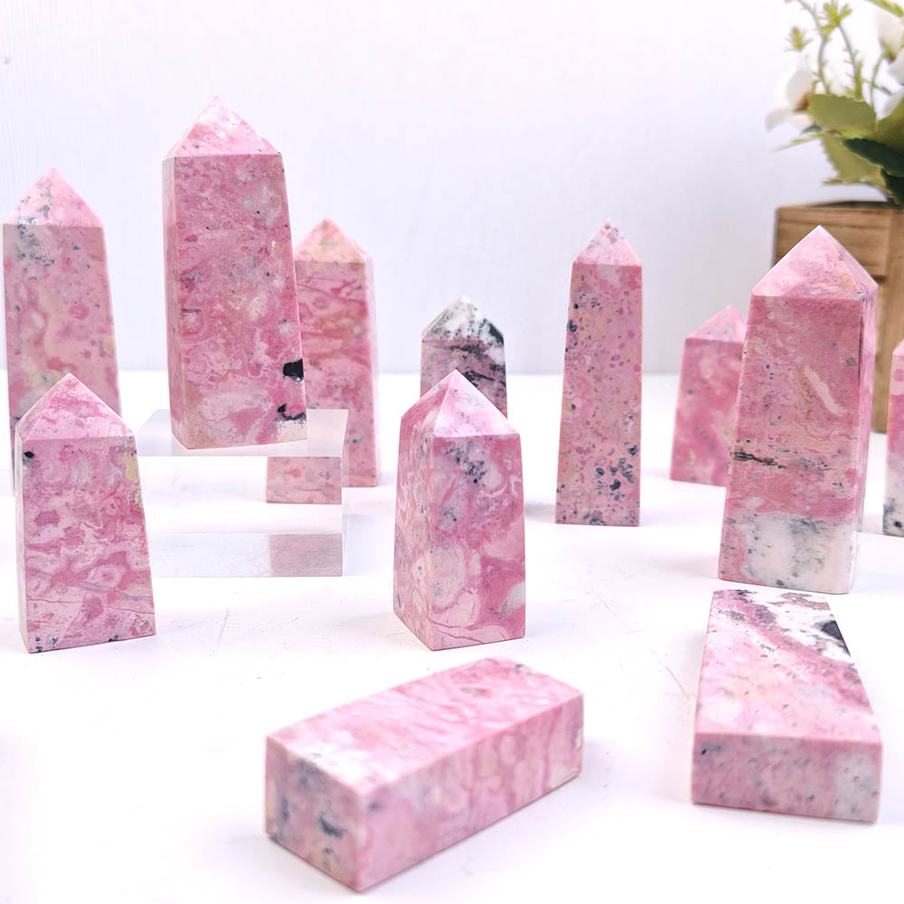 Peru Rhodonite Crystal Point Column -1KG