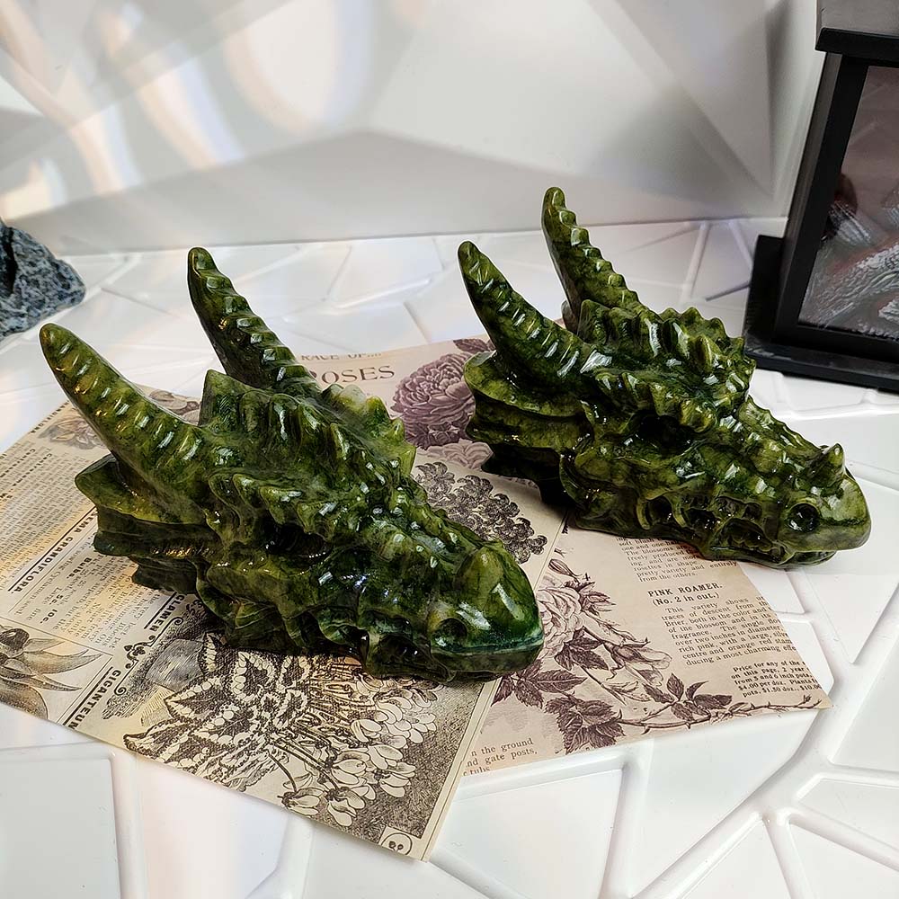 Xiuyan Jade Dragon Head Carving