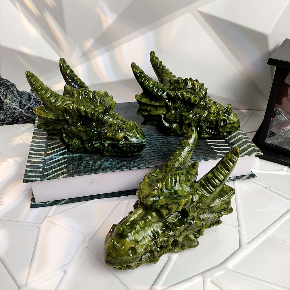 Xiuyan Jade Dragon Head Carving