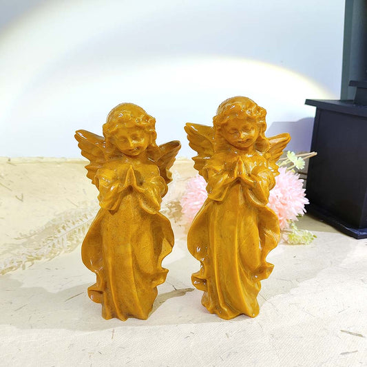 Yellow Jade Angel Carving