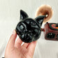 Obsidian Cat Head Carving