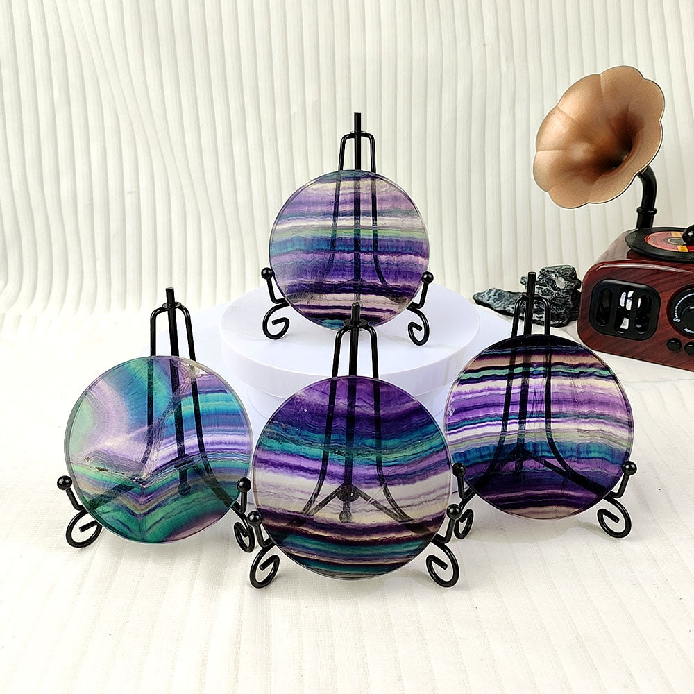 Colorful Fluorite Circular Disc Ornament-1KG