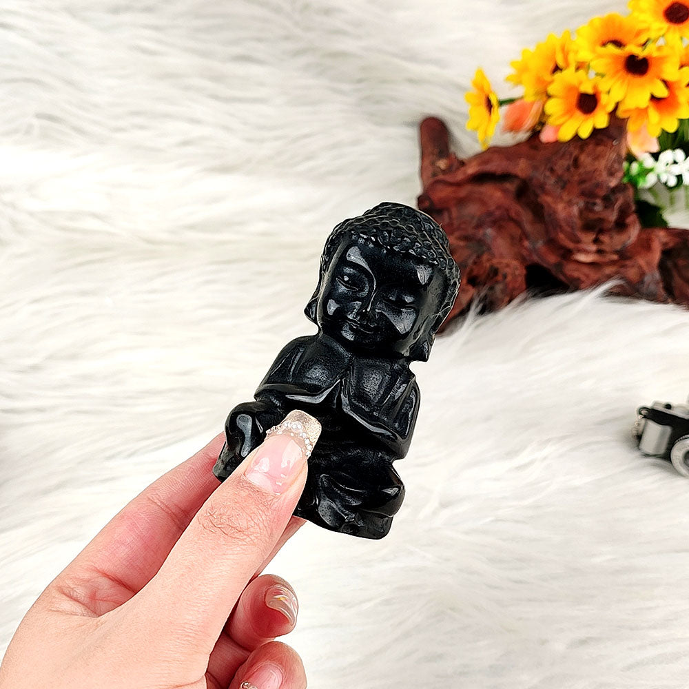 Obsidian Buddha Carving