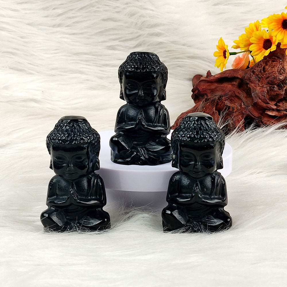 Obsidian Buddha Carving