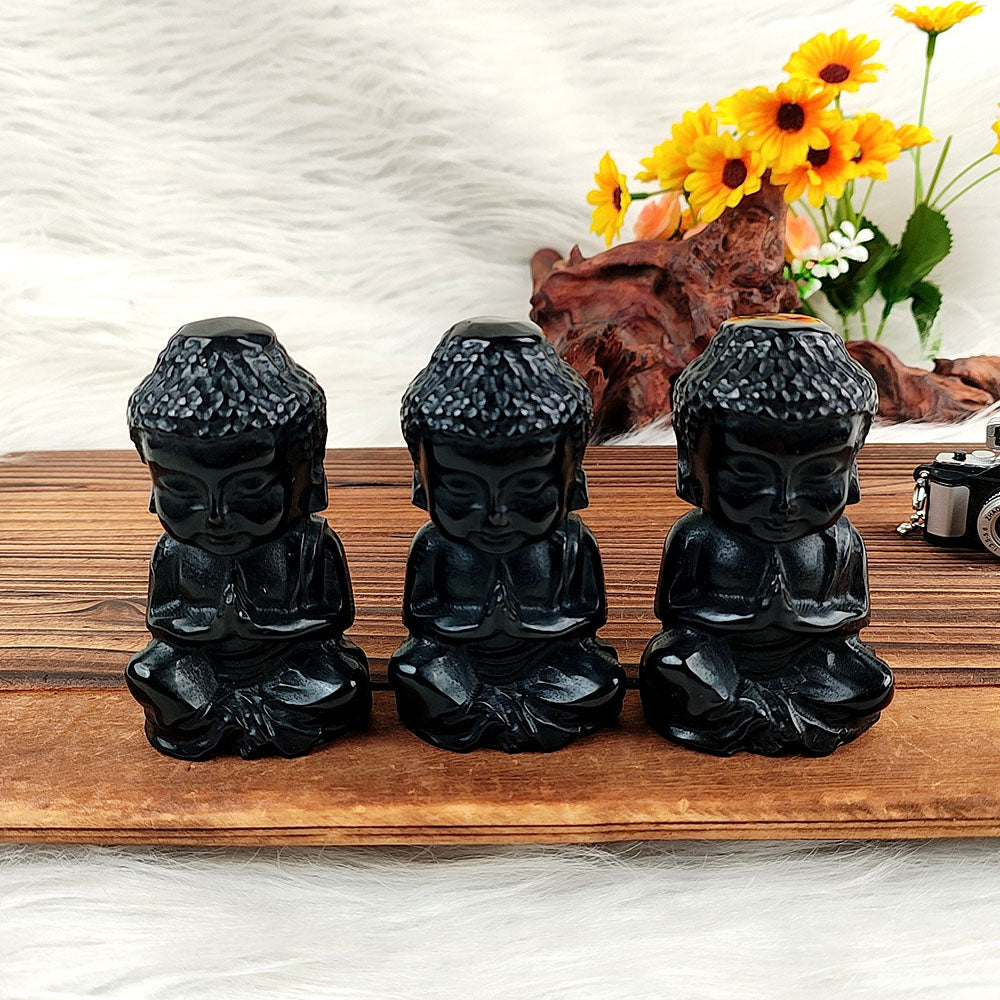 Obsidian Buddha Carving