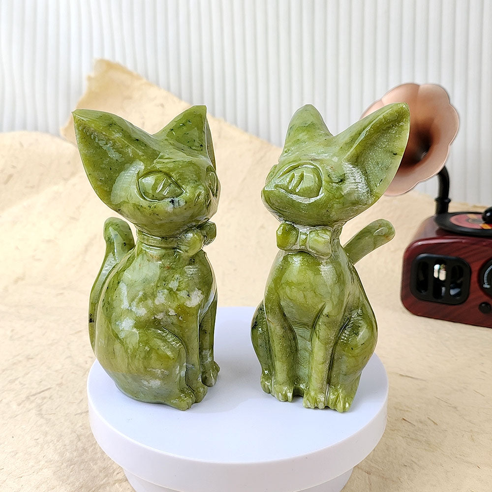 Xiuyan Jade Cat Carving