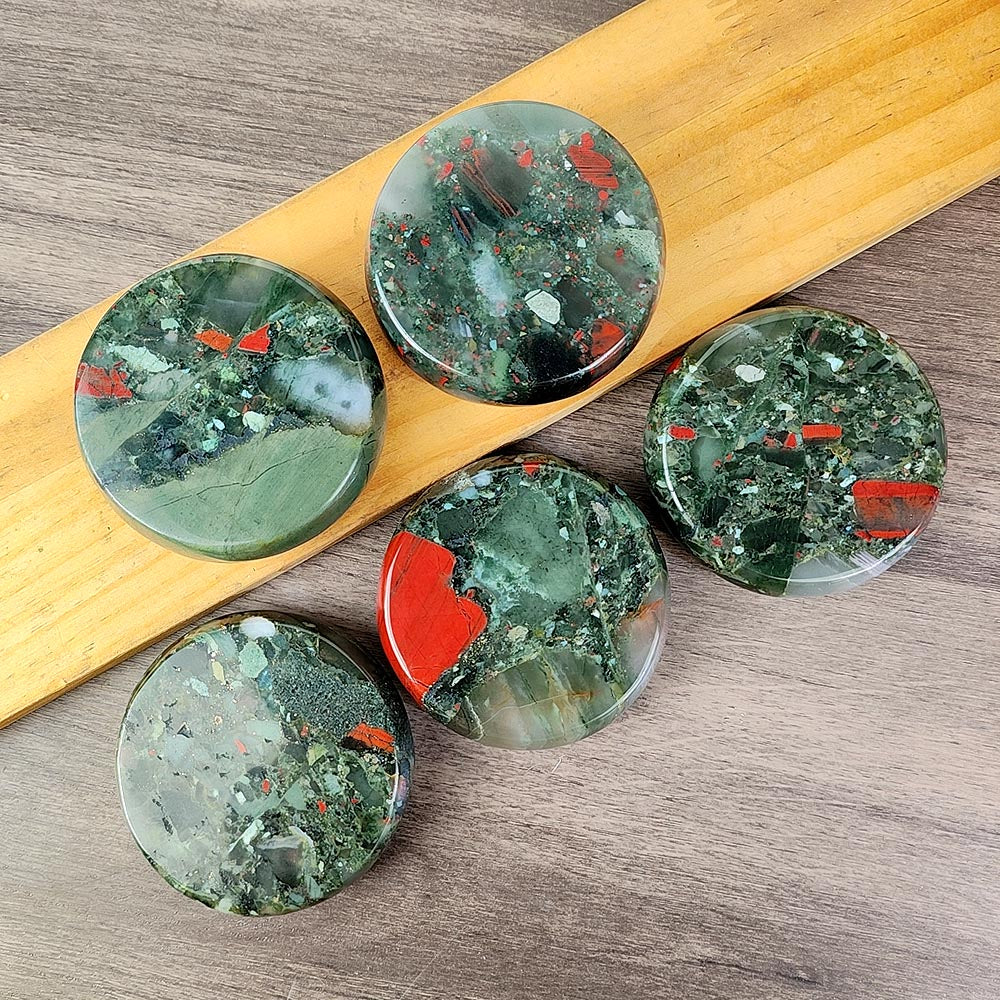 Blood Stone Circular Palm Stone-1KG