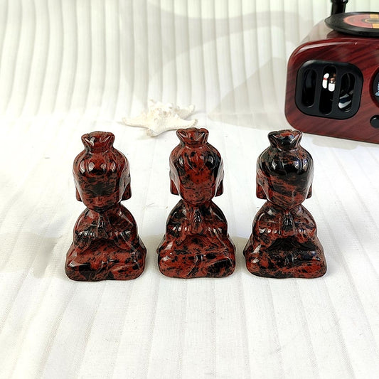 Red Obsidian Female Buddha Carving