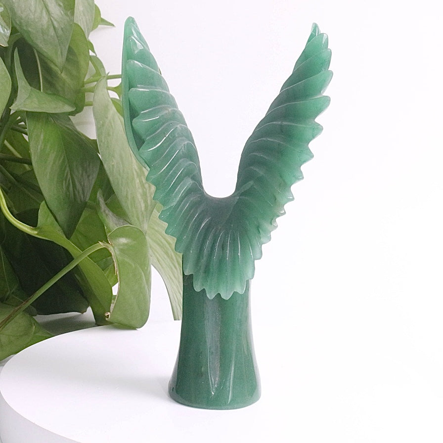 Green Aventurine Hand Carved Eagle Crystal Eagle Crystal Animal Crystal Collectibles