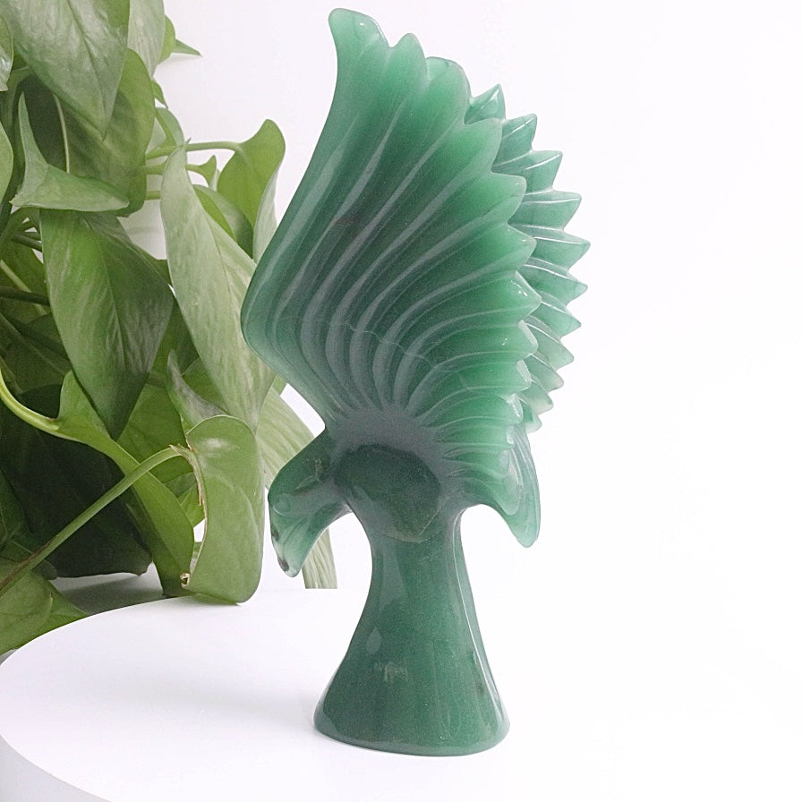 Green Aventurine Hand Carved Eagle Crystal Eagle Crystal Animal Crystal Collectibles