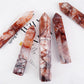 Red fire quartz hematoid crystal tower
