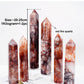 Red fire quartz hematoid crystal tower