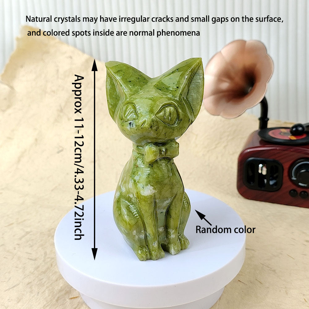Xiuyan Jade Cat Carving