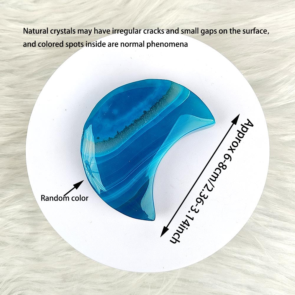 Blue Sardonyx Agate Moon Ornament-1KG