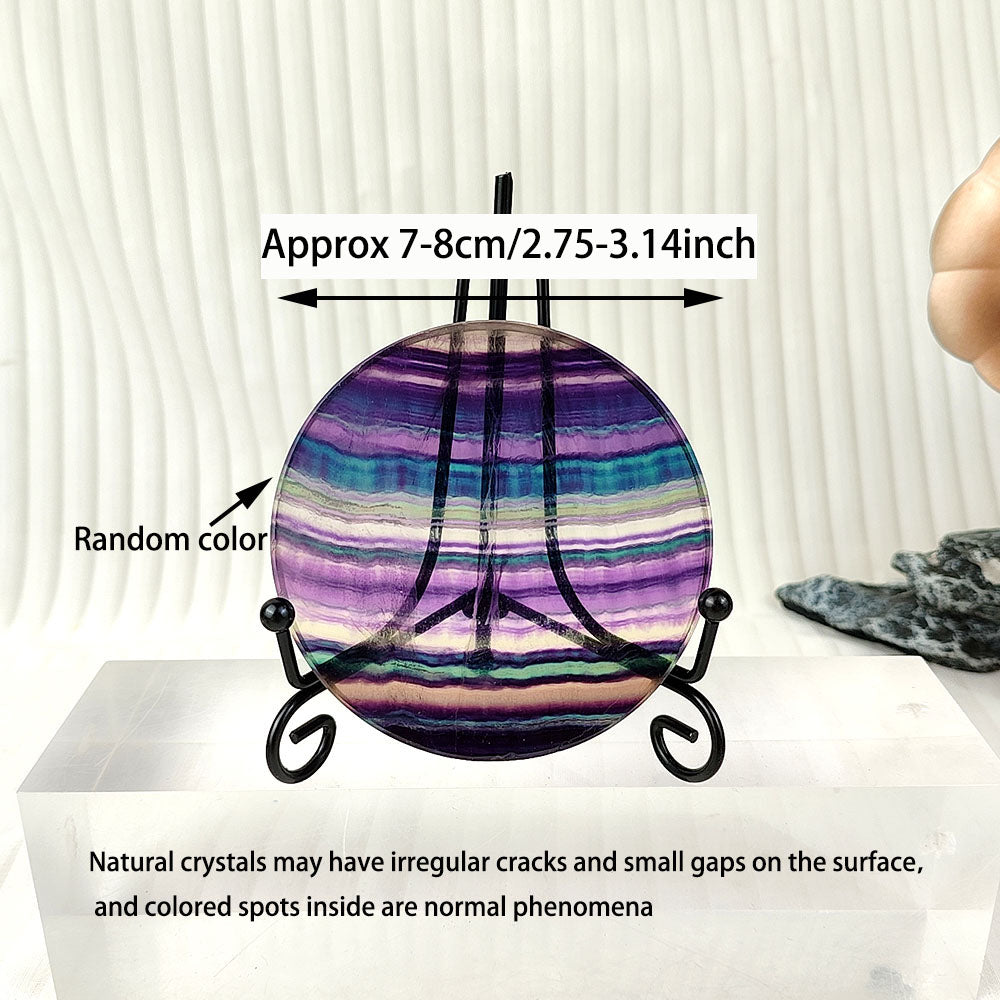 Colorful Fluorite Circular Disc Ornament-1KG