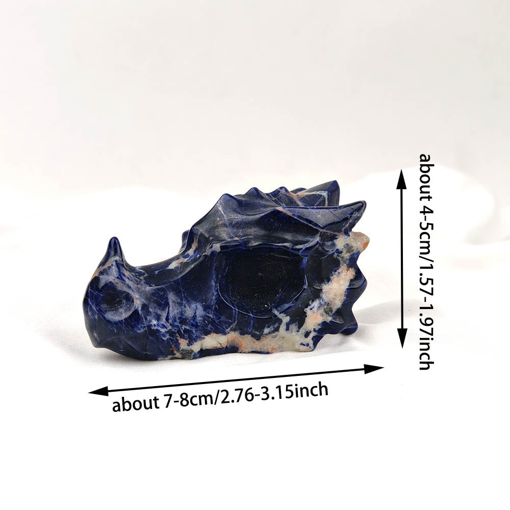 Sodalite Dragon Head Carving